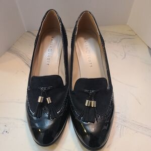 Karen Scott Black Terrie Tassel Loafer Pumps block Heel Size 9